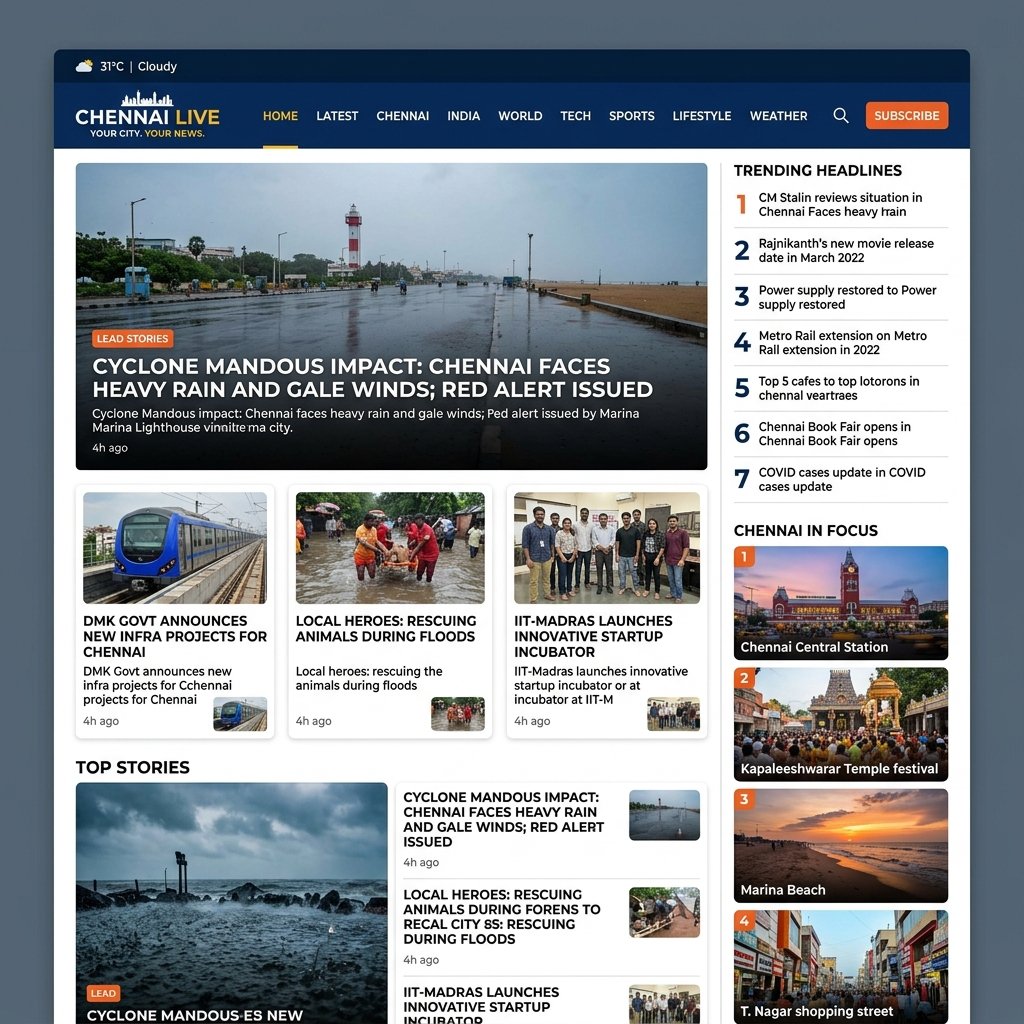 Chennai Live News Portal Web Application