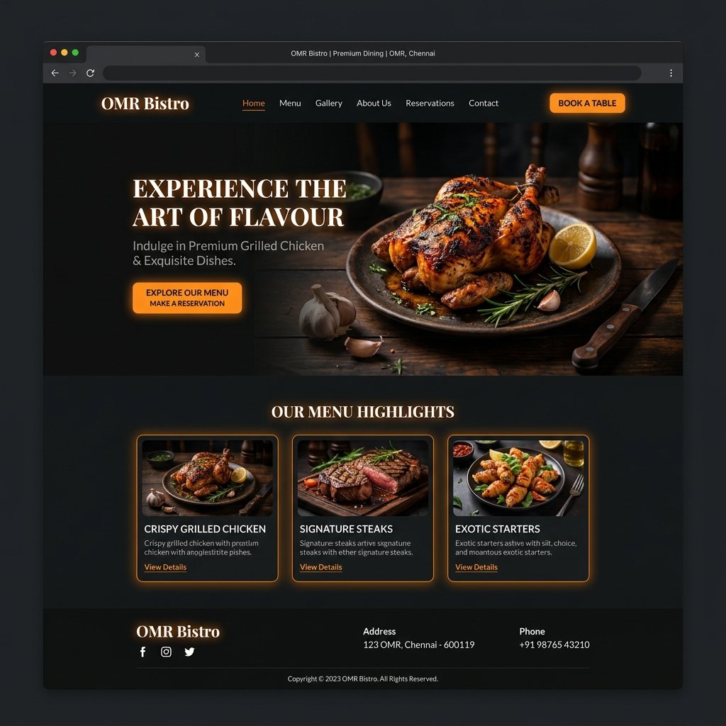 Bite Chennai Restaurant Website Design